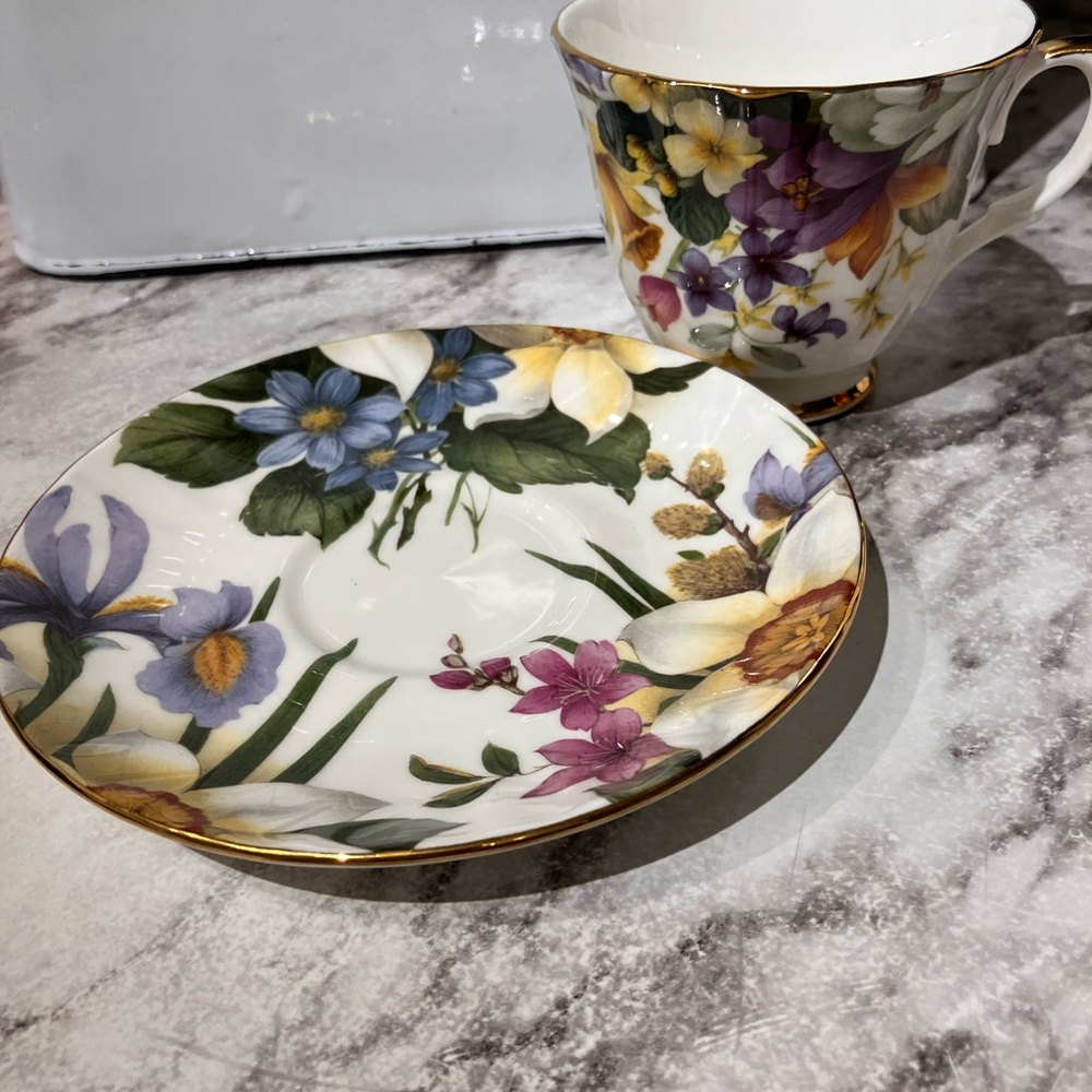 Floral Duchess Porcelain tea /Saucer  Set, fine bone china. perfect cond.🌺